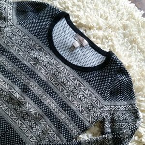 Forever 21 Black/Cream Nordic Pattern Sweater